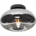 QAZQA Art Deco taklampe svart med røykglass - Ayesha