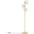 QAZQA Art Deco gulvlampe gull med glass 3-lys - Ayesha