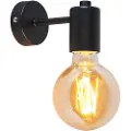 QAZQA Svart industriell vegglampe - Facil