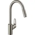 Hansgrohe Focus M41 køkkenarmatur 240 m/udtræk rustfr. stål fin.