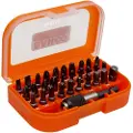 Bahco Bitssett med 31 deler. Spor, Phillips, Pozidriv, TORX, sekskant, bitsholder og pipeadapter 1/4, 31 stykker, Hex (metrisk), Phillips, Pozidriv, Spor/slot, Torx, Stål, 104,9 mm, 65,3 mm, 40,2 mm