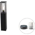 QAZQA Smart gulvlampe for utendørs svart 80 cm inkl. WiFi ST64 - Charlois