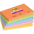 3M Post-It Super Sticky Notes Boost, 76 x 127 mm, pakke a 5 stk. med 90 ark