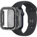Mtp Products Rhinestone Dekorative Apple Watch Series 9/8/7 Deksel med Skjermbeskytter - 45mm - Svart