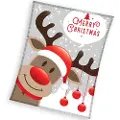 MCU Jule Merry Christmas Coral Fleece tæppe - 150 x 200 cm