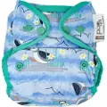 CLOSE CABOO Lukk Caboo bleier Trekk, gjenbruksbleie Pop-in AIO Blå Lundefugl med trykknapper 4,5-16 kg, 1 stk.