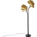 QAZQA Oriental gulvlampe messing med svart 2-lys - Louka