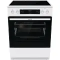 Gorenje GECS6C70WPA, Frittstående komfyr, Hvit, Knapper, Rotasjon, Hvit, Front, LED