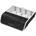 Ansmann Comfort Multi - 1,5 t USB-batterilader - (for AA, AAA, C, D, 9V) - 800 mA - svart, hvit