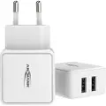 Ansmann HC212 - Strømadapter - 12 watt - 2400 mA - 2 utgangskontakter (USB) - hvit