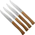 Opinel Table Knives Facette Set of 4 Olive Wood