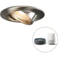 QAZQA Smart innfelt spotlight sort inkl. WiFi GU10 vippebar - Edu