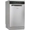 Whirlpool WSFO 3T223 PC X, Frittstående, Slimline (45 cm), Rustfritt stål, Sort, Knapper, 1,3 m