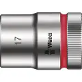 Wera 05003608001, Stikkontakt, 1/2, Imperisk, 1 hoder, 17 mm, Kromvanadiumstål