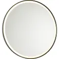 QAZQA Baderomsspeil sort 70 cm inkl. LED med berøringsdimmer - Miral
