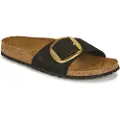 Birkenstock for woman. 1023373 Madrid Big Buckle leather sandals black (40), Flat, None, Casual