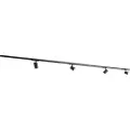 QAZQA Moderne 3-fase skinnesystem sort med 4 lyskastere 3000-4000K - Ruler