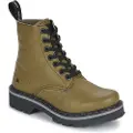 Art unisex. 1116612P6003_0G3 Dark green leather ankle boots (44), Flat, 1 to 3 cm, Laces, Casual