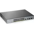 Zyxel GS1350-18HP - Switch - smart - 16 x 10/100/1000 (PoE+) + 2 x kombo for Gigabit Ethernet/Gigabit SFP - stasjonær - PoE+ (250 W)
