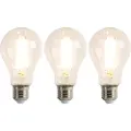 LUEDD Sett med 3 E27 LED-pærer A67 klar 8W 1055 lm 2700K