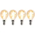 LUEDD Sett med 4 E14 dimmbare LED-pærer P45 gull 3,5W 330lm 2100K