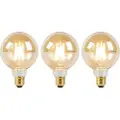 LUEDD Sett med 3 E27 Dim to Warm LED-pærer G95 gull 8W 806lm 2000-2700K