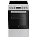 Beko FSM 57300 GW, Frittstående komfyr, Hvit, Rotasjon, Berøringskontroll, Front, Elektronisk, LED