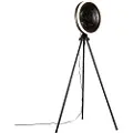 QAZQA Gulvventilator stativ svart inkl. LED 3-trinns dimmbar - Meric
