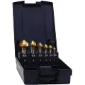 Exact Kegelsenkersatz 90° HSS TiN 6,3-20,5mm DIN335C plus6 05567 Keglesænker-sæt 6 dele 6.3 mm, 8.3 mm, 10.4 mm, 12.4 mm, 16.5 mm, 20.5 mm HSS TiN