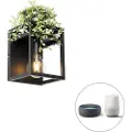 QAZQA Smart vegglampe sort med hylle inkl. Wifi G95 - Cage Rack