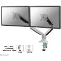 NeoMounts NM-D750D - Monteringssett - full bevegelse - for 2 LCD-skjermer - hvit - skjermstørrelse: 10-32 - klemmemonterbar, malje, skrivebordsmonterbar