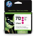 HP 712 / 3ED78A 3-Pack Magenta Ink - Blekkpatron Rød