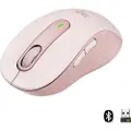 Logitech Signature M650 - Mus - optisk - 5 knapper - trådløs - 2.4 GHz, Bluetooth - Logitech Logi Bolt USB-mottaker - rosa
