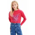 Desigual for girl. 23WGTK16 Laurie Disney T-shirt Red (13/14años= 164cm), Casual, Cotton, Long sleeve, children's fashion