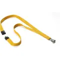 Durable Textile lanyard SOFT COLOUR Ochre, Merkeholder, Metall, Tekstil, Gult, 44 cm, 15 mm