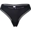 Tommy Hilfiger for woman. UW0UW04184 Tanga with logo and tonal black lace (S), Homewear, Sustainable, Recycled nylon