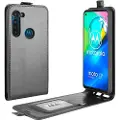 Mtp Products Motorola Moto G8 Power Vertikalt Flip-deksel med Kortluke - Svart