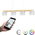Eglo CONNECT-Z PORTICO-Z langbordspendel i hvid og FSC-godkendt træ, 4L