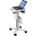 Ergotron StyleView - Vogn - lett bruk - for bærbar / strekkodeskanner - medisinsk - stål - hvit, aluminium - skjermstørrelse: inntil 17