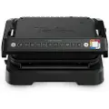 Tefal OptiGrill 2in1 GC7728, Sort, Rektangulær, Knapper, 600 cm², 1 zone(s), Hengslet Lokk