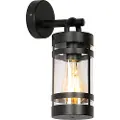 QAZQA Industriell utendørs vegglampe sort IP44 - Ruben
