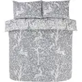 Finest Homeware Jule vinterskov sengetøj til dobbeltdyne, Grå 200x200cm