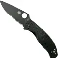 Spyderco Tenacious Lightweight Black Blade foldekniv, taggete