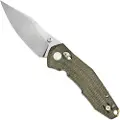 GiantMouse ACE Nazca Green Canvas Micarta foldekniv