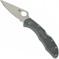 Spyderco Delica 4 foldekniv, FRN, Flat Ground, grå