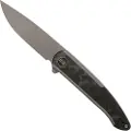 We Knife Smooth Sentinel foldekniv, marble carbon fiber inlay