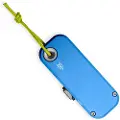 The James Brand The Palmer - Cerulean / Yellow / Aluminum / Straight foldekniv