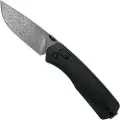The James Brand The Carter - Black / Damascus / Micarta / Straight foldekniv