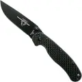 Ontario RAT-2 D2 Carbon Fibre CF foldekniv, svart