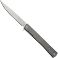 Ocaso Solstice Straight Satin foldekniv, Gray Titanium